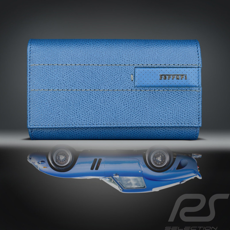 Portefeuille Ferrari en Cuir Bleu 13053BLU0