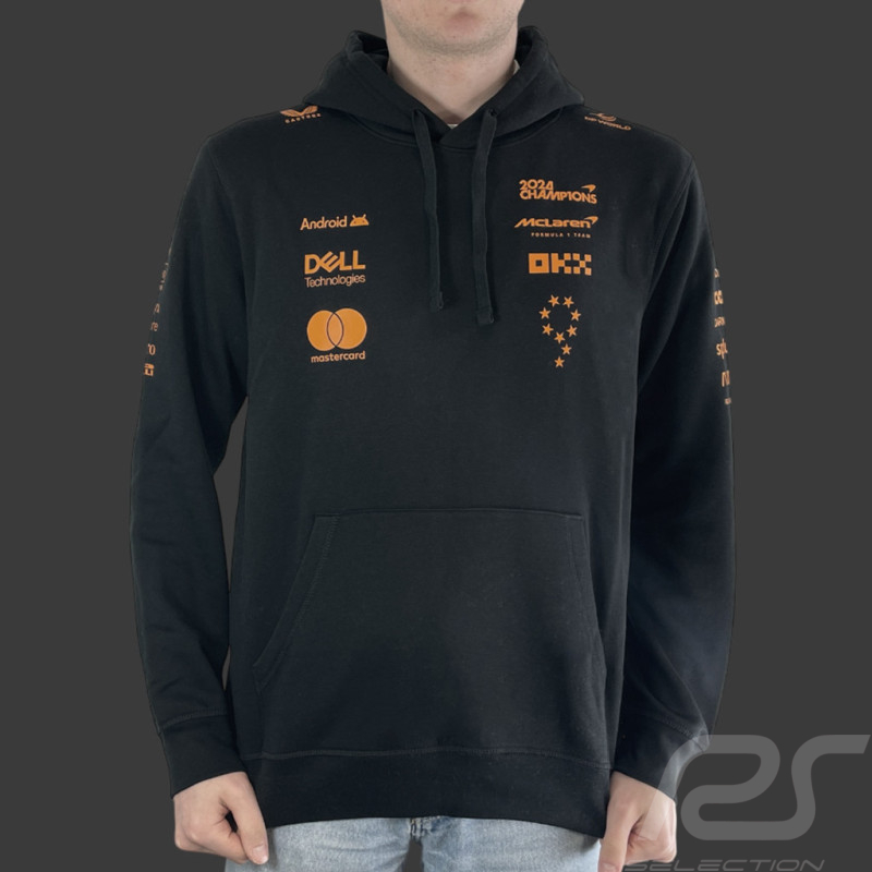 McLaren F1 Team Kapuzenpullover 2024 Weltmeister Norris Piastri Schwarz TU14332-010 - Unisex