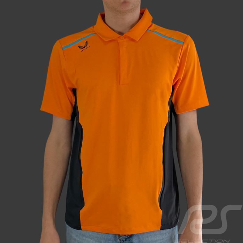 McLaren F1 Team Polo Shirt Norris Piastri Exclusive Team Papaya Orange / Phantom TM4716-076 - Men's