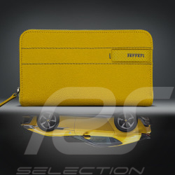 Portefeuille Ferrari Porte-Monnaie en Cuir Jaune Fabriqué en Italie 13056YLW0
