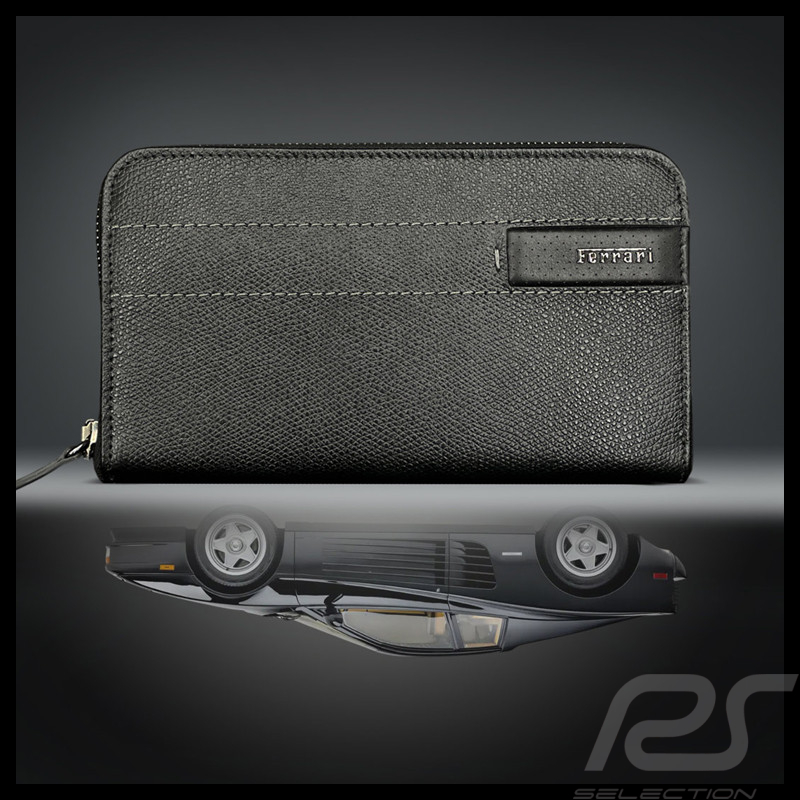 Ferrari Wallet / Purse Black Leather Made in Italy 13056BLK0