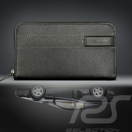 Ferrari Wallet / Purse Black Leather Made in Italy 13056BLK0
