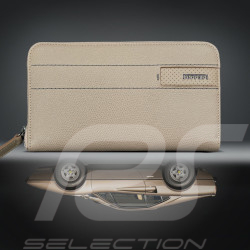 Portefeuille Ferrari Porte-Monnaie en Cuir Beige Fabriqué en Italie 13056RCP0