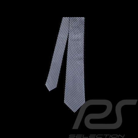 Cravate Ferrari à Rayures en Soie Bleu Marine L0314BLU0
