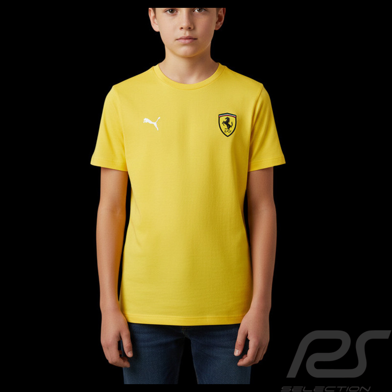 T-shirt Ferrari Ecusson Pas Cher F1 Team Leclerc / Hamilton Puma Jaune 701231881-002 - enfant