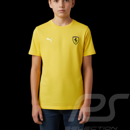 T-shirt Ferrari Ecusson Pas Cher F1 Team Leclerc / Hamilton Puma Jaune 701231881-002 - enfant