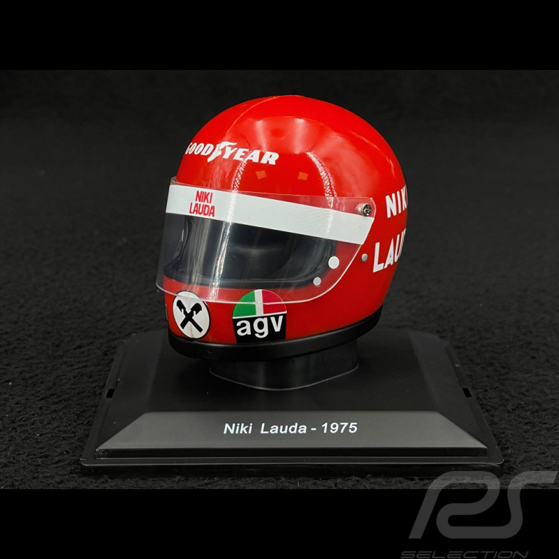 Casque Ferrari Niki Lauda n° 12 Vainqueur Championnat du Monde 1975 F1 1/5 Spark HELFE06
