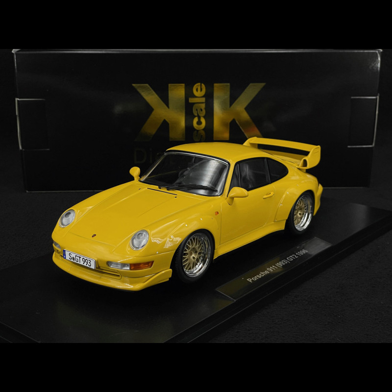 Porsche 911 GT2 Type 993 1996 Speed Yellow BBS Rims 1/18 KK Scale