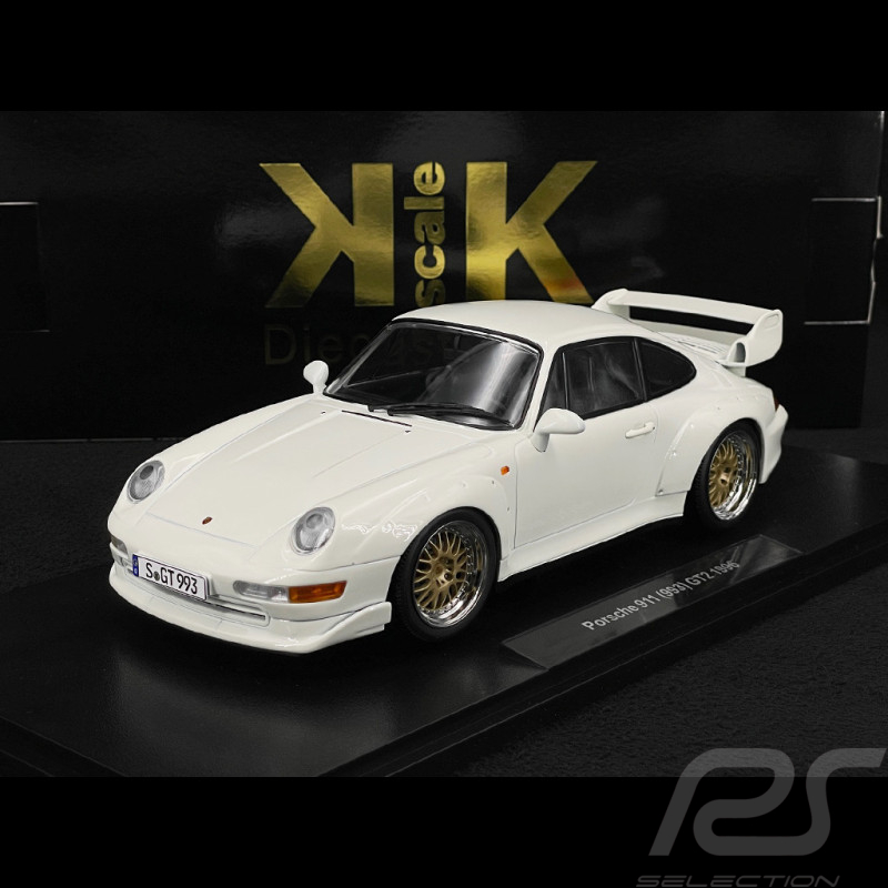 Porsche 911 GT2 Type 993 1996 Blanc Grand Prix Jantes BBS 1/18 KK Scale KKDC181424B