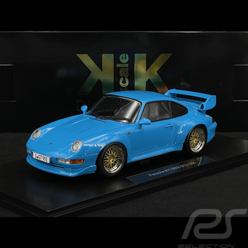 Porsche 911 GT2 Type 993 1996 Bleu Riviera Jantes BBS 1/18 KK Scale KKDC181423B