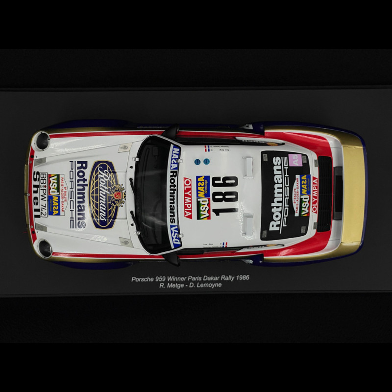 Porsche 959 n° 186 Winner Rally Paris Dakar 1986 1/18 Spark 18S789