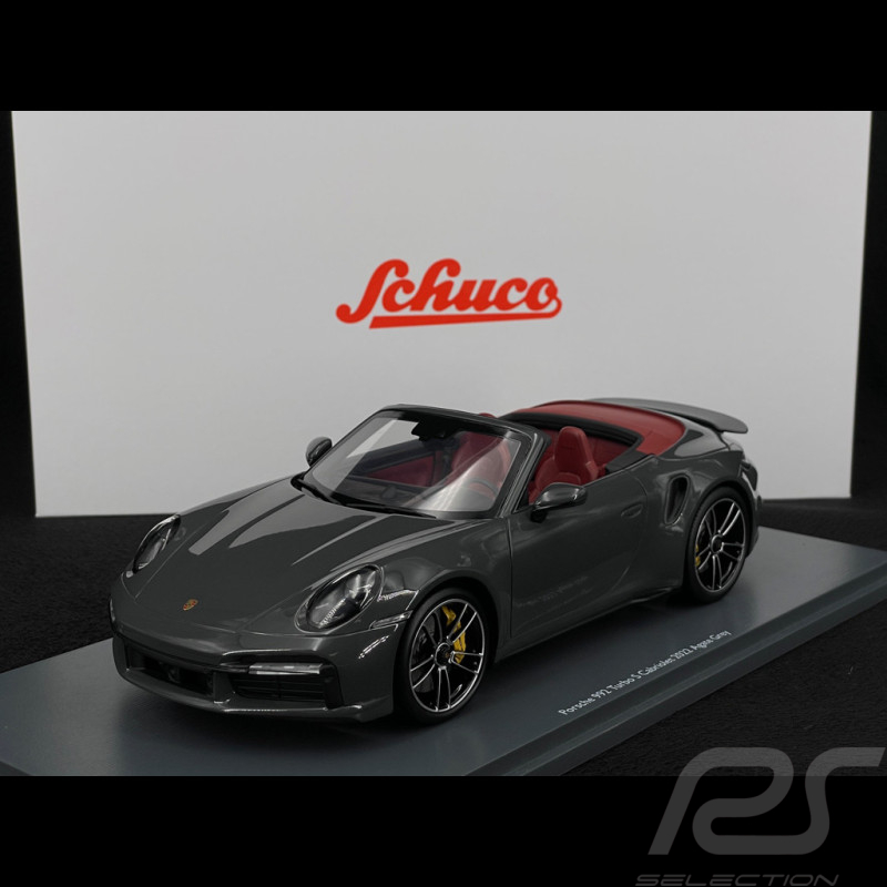 Porsche 911 Turbo S Cabriolet Type 992 2022 Agate Grey 1/18 Schuco 18U00143