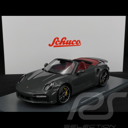 Porsche 911 Turbo S Cabriolet Type 992 2022 Agate Grey 1/18 Schuco 18U00143