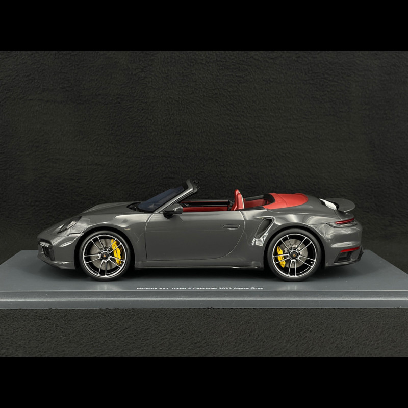 Porsche 911 Turbo S Cabriolet Type 992 2022 Agate Grey 1/18 Schuco