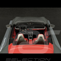 Porsche 911 Turbo S Cabriolet Type 992 2022 Gris Agate 1/18 Schuco 18U00143