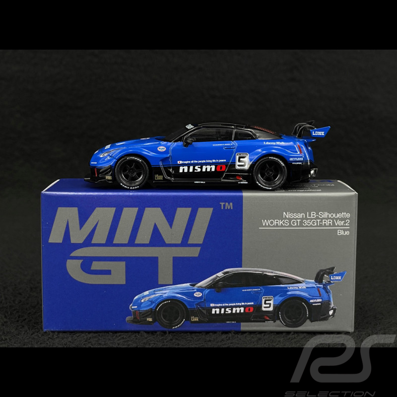 Nissan 35GT RR LB Silhouette Works GT 2025 Blue 1/64 Mini GT MGT01124-L