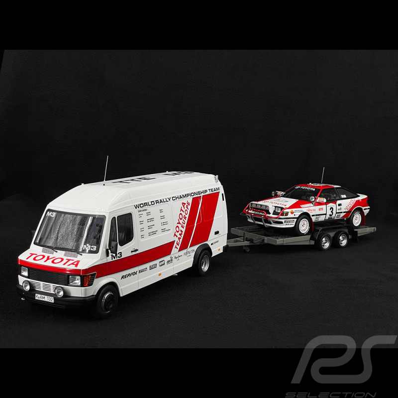 Set Rallye Toyota Celica GT-Four ST165 n° 3 Sieger Rallye Safari 1990 avec Remorque 1/18 Ottomobile OT480