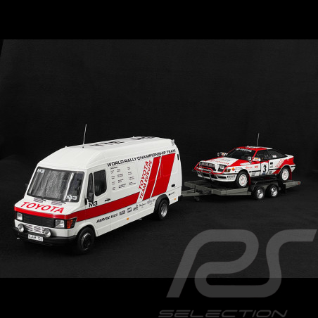 Set Rallye Toyota Celica GT-Four ST165 n° 3 Sieger Rallye Safari 1990 avec Remorque 1/18 Ottomobile OT480