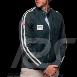 Carroll Shelby O'Shell Canvas-Jacke Marineblau / Weiße Streifen - Herren