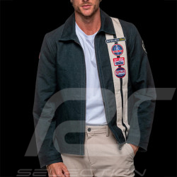 Carroll Shelby Snake Canvas Jacket Navy Blue / Ecru Stripes - Men