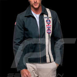 Carroll Shelby Snake Canvas Jacket Navy Blue / Ecru Stripes - Men