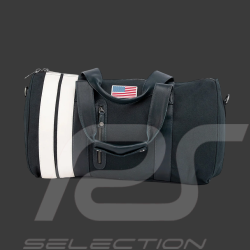 Sac de Sport Carroll Shelby Venom en Cuir et Canvas Bleu Marine / Bandes Écru