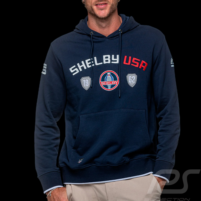 Sweat Carroll Shelby Mustang À Capuche Bleu Marine - Homme