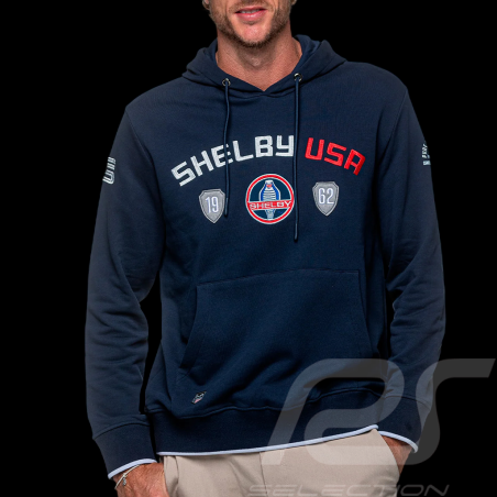 Sweat Carroll Shelby Mustang À Capuche Bleu Marine - Homme