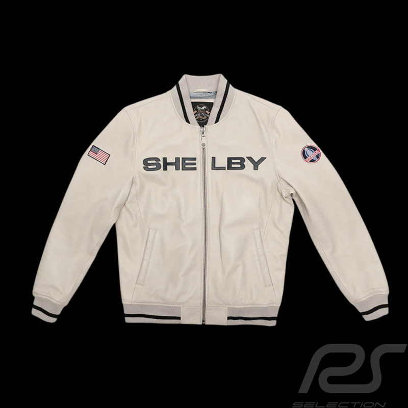 Carroll Shelby Lederjacke Dallas Ecru - Herren