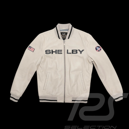 Veste Cuir Carroll Shelby Dallas Écru - Homme