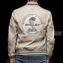 Veste Cuir Carroll Shelby Dallas Écru - Homme