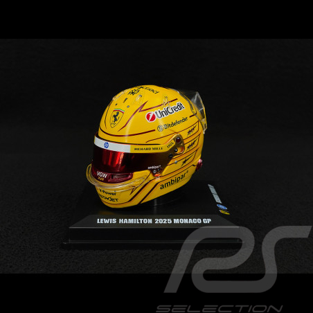 Ferrari Helmet Lewis Hamilton n° 44 5th Monaco GP 2025 F1 1/5 Looksmart LSHEL016