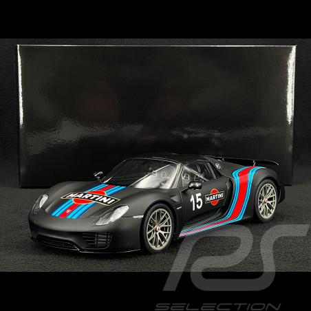 Porsche 918 Spyder n° 15 Pack Weissach Martini 2013 Noir Mat 1/18 Autoart 77929
