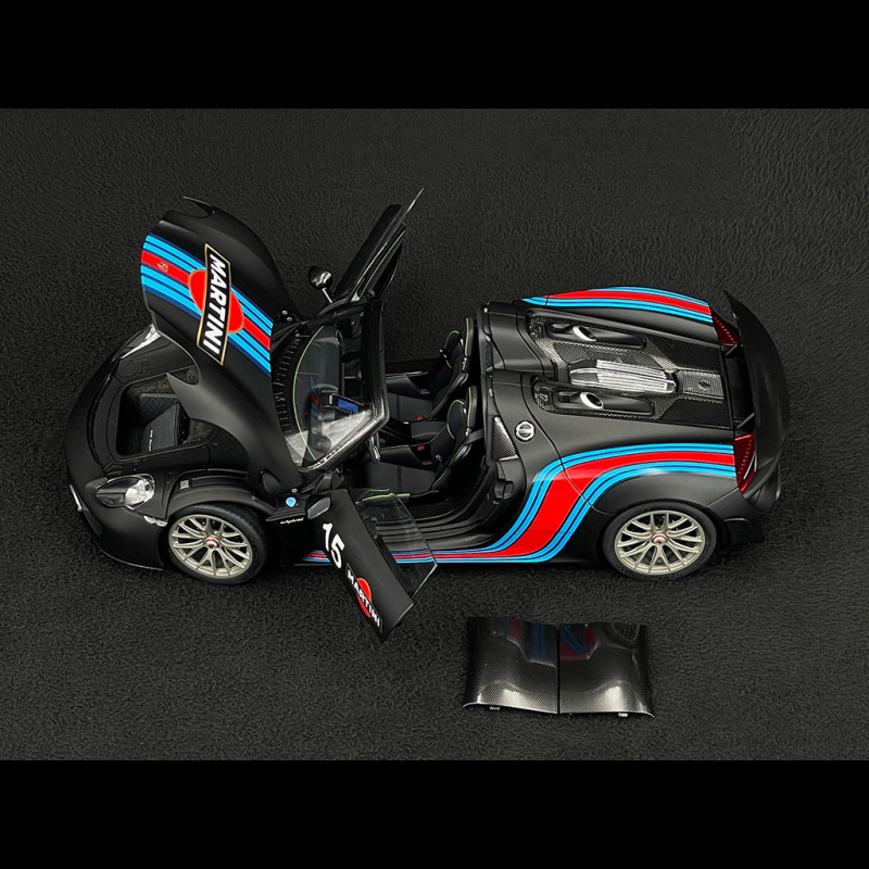 Porsche 918 Spyder n° 15 Weissach Package Martini 2013 Matte Black