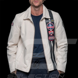Carroll Shelby Snake Canvas Jacket Ecru / Navy Blue Stripes - Men