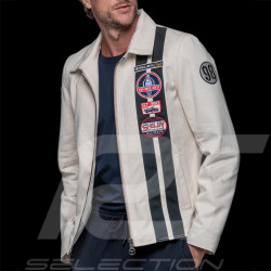 Veste Carroll Shelby Snake Canvas Ecru / Bandes Bleu Marine - Homme