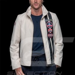 Carroll Shelby Snake Canvas Jacket Ecru / Navy Blue Stripes - Men
