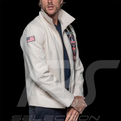 Carroll Shelby Snake Canvas Jacket Ecru / Navy Blue Stripes - Men