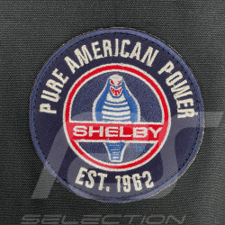 Carroll Shelby Sporttasche Venom aus Leder und Canvas Marineblau / Ecru Streifen