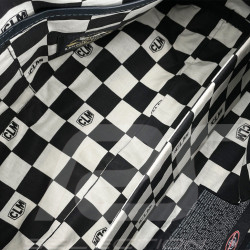 Carroll Shelby Sporttasche Venom aus Leder und Canvas Marineblau / Ecru Streifen