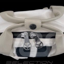 Sac à Dos Carroll Shelby GT40 en Cuir et Canvas Écru / Bandes Bleu Marine