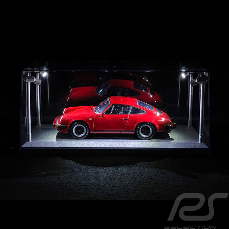 Miniatur-Vitrinen-Set 1/18 Silberne LED-Beleuchtung 189922