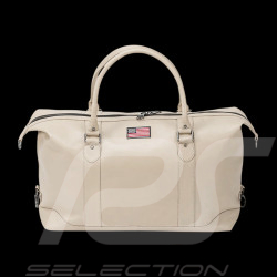 Carroll Shelby Travel Bag Big D 48H in Leather Sheep Crown Ecru