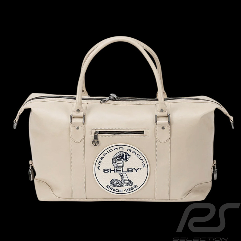 Sac de Voyage Carroll Shelby Big D 48H en Cuir Sheep Crown Écru