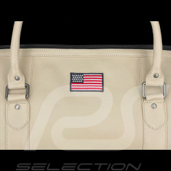 Sac de Voyage Carroll Shelby Big D 48H en Cuir Sheep Crown Écru