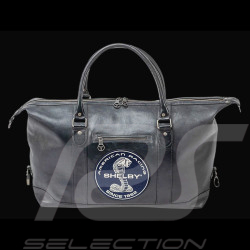 Carroll Shelby Travel Bag Big D 48H in Leather Sheep Crown Navy Blue