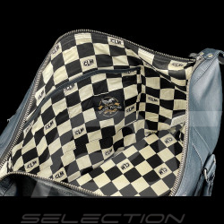 Sac de Voyage Carroll Shelby Big D 48H en Cuir Sheep Crown Bleu Marine