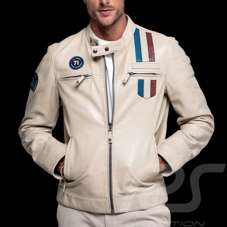 Steve McQueen Lederjacke x 24h Le Mans Austin Ecru 28075-E - Herren