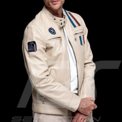 Veste Cuir Steve McQueen x 24h Le Mans Austin Écru 28075-E - Homme