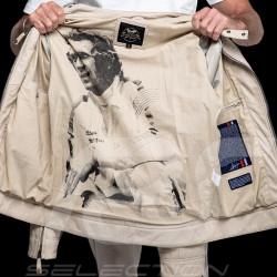 Steve McQueen Lederjacke x 24h Le Mans Austin Ecru 28075-E - Herren
